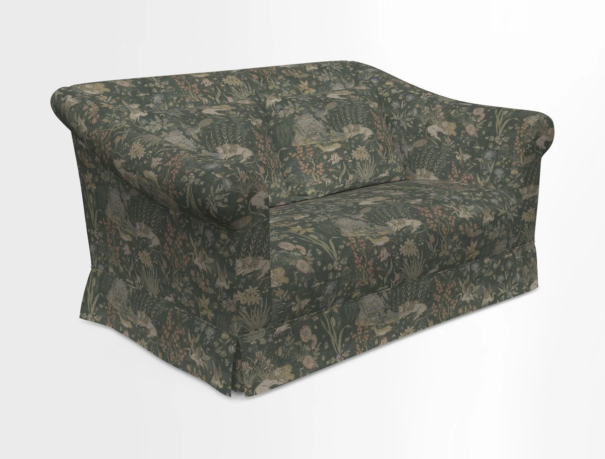 Turnberry 3 seater sofa in Contour Lines Berry with scatters in Frond Stripe Small Berry