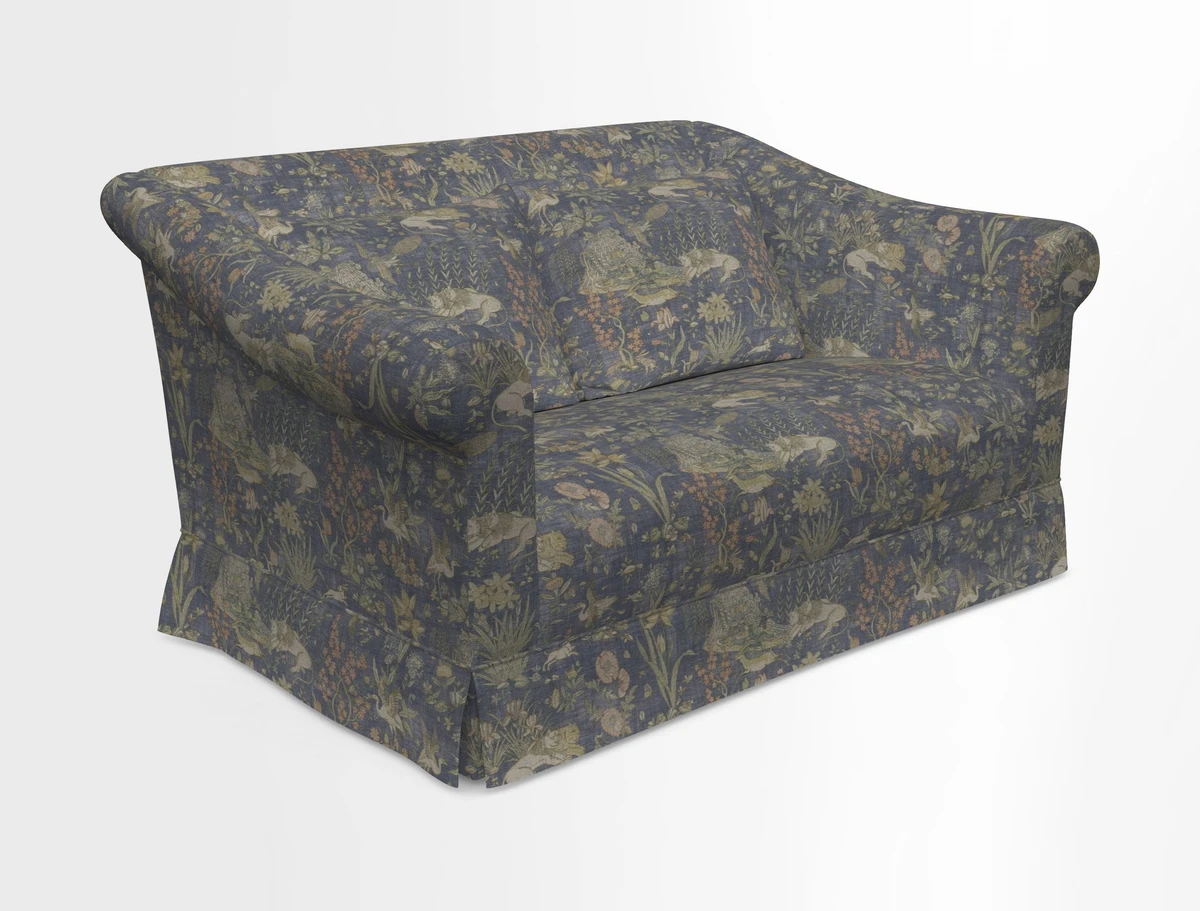 Turnberry 3 seater sofa in Contour Lines Berry with scatters in Frond Stripe Small Berry