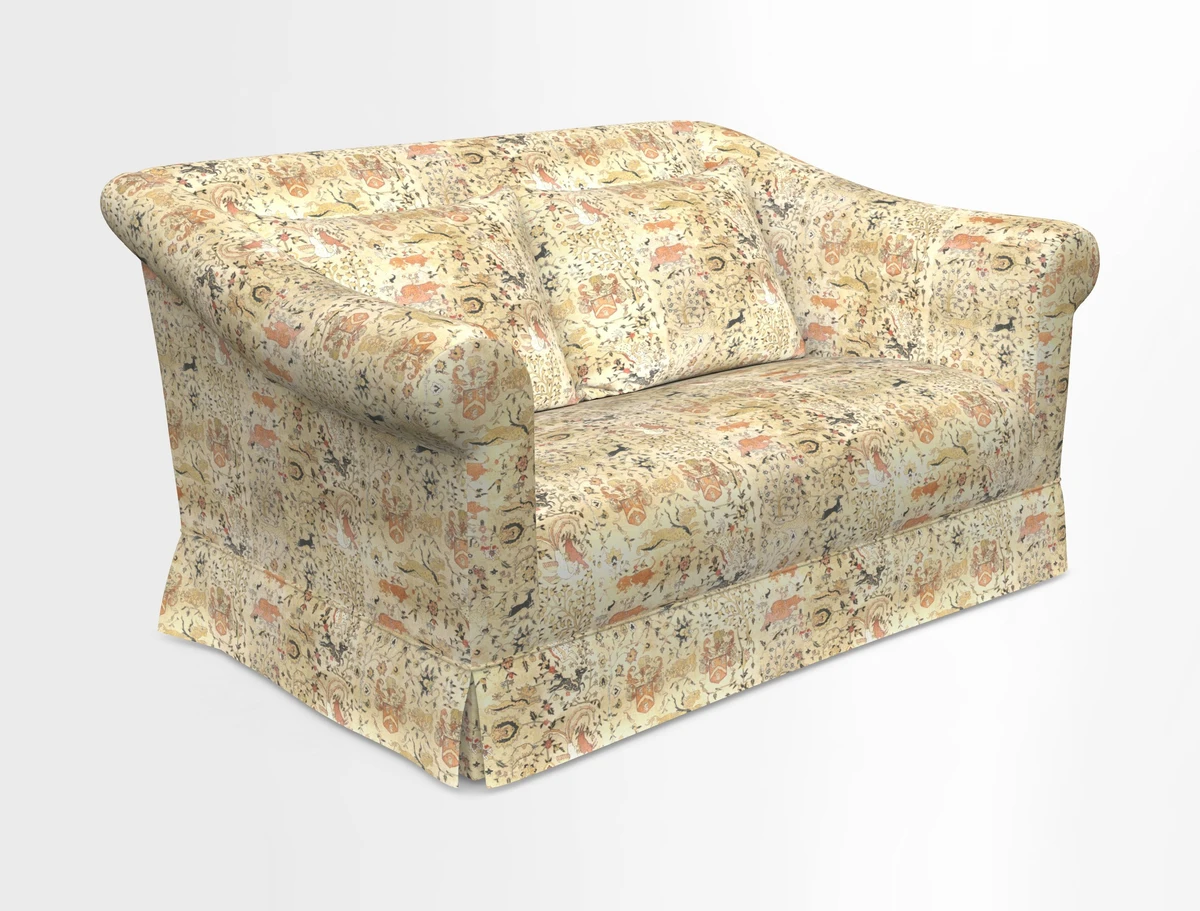 Turnberry 3 seater sofa in Contour Lines Berry with scatters in Frond Stripe Small Berry