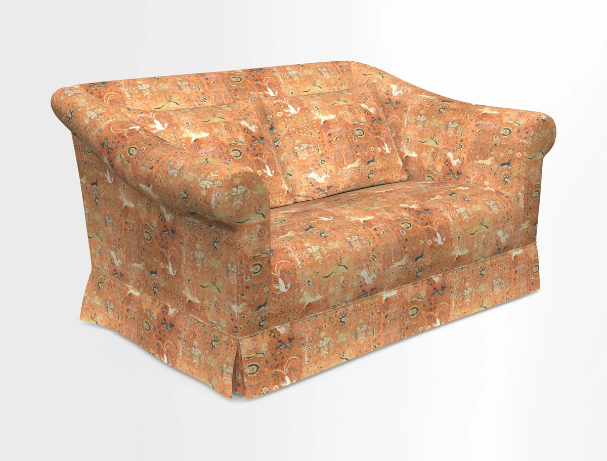 Turnberry 3 seater sofa in Contour Lines Berry with scatters in Frond Stripe Small Berry