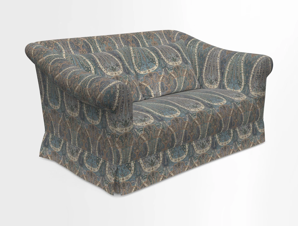 Turnberry 3 seater sofa in Contour Lines Berry with scatters in Frond Stripe Small Berry
