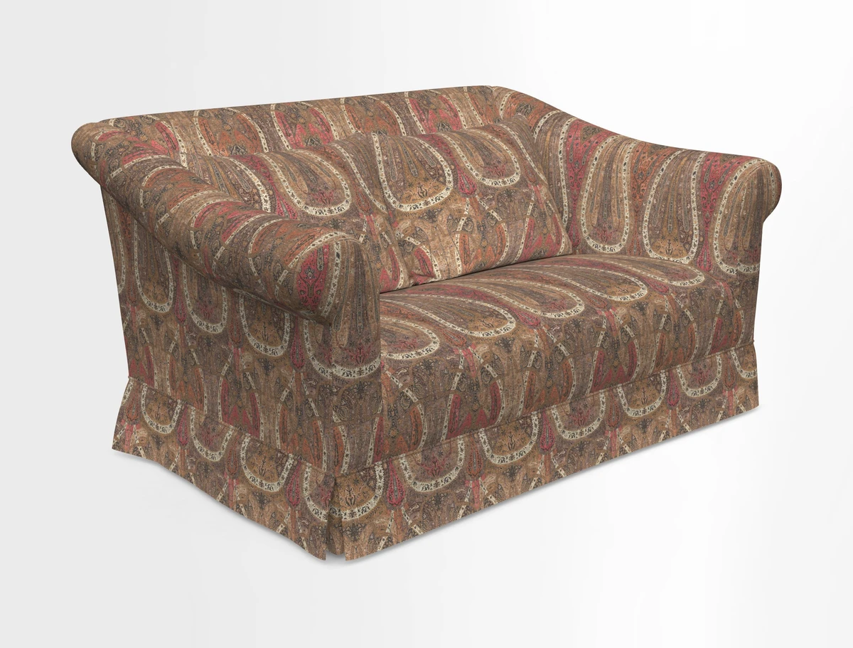 Turnberry 3 seater sofa in Contour Lines Berry with scatters in Frond Stripe Small Berry