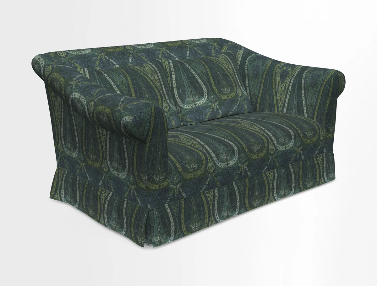 Turnberry 3 seater sofa in Contour Lines Berry with scatters in Frond Stripe Small Berry