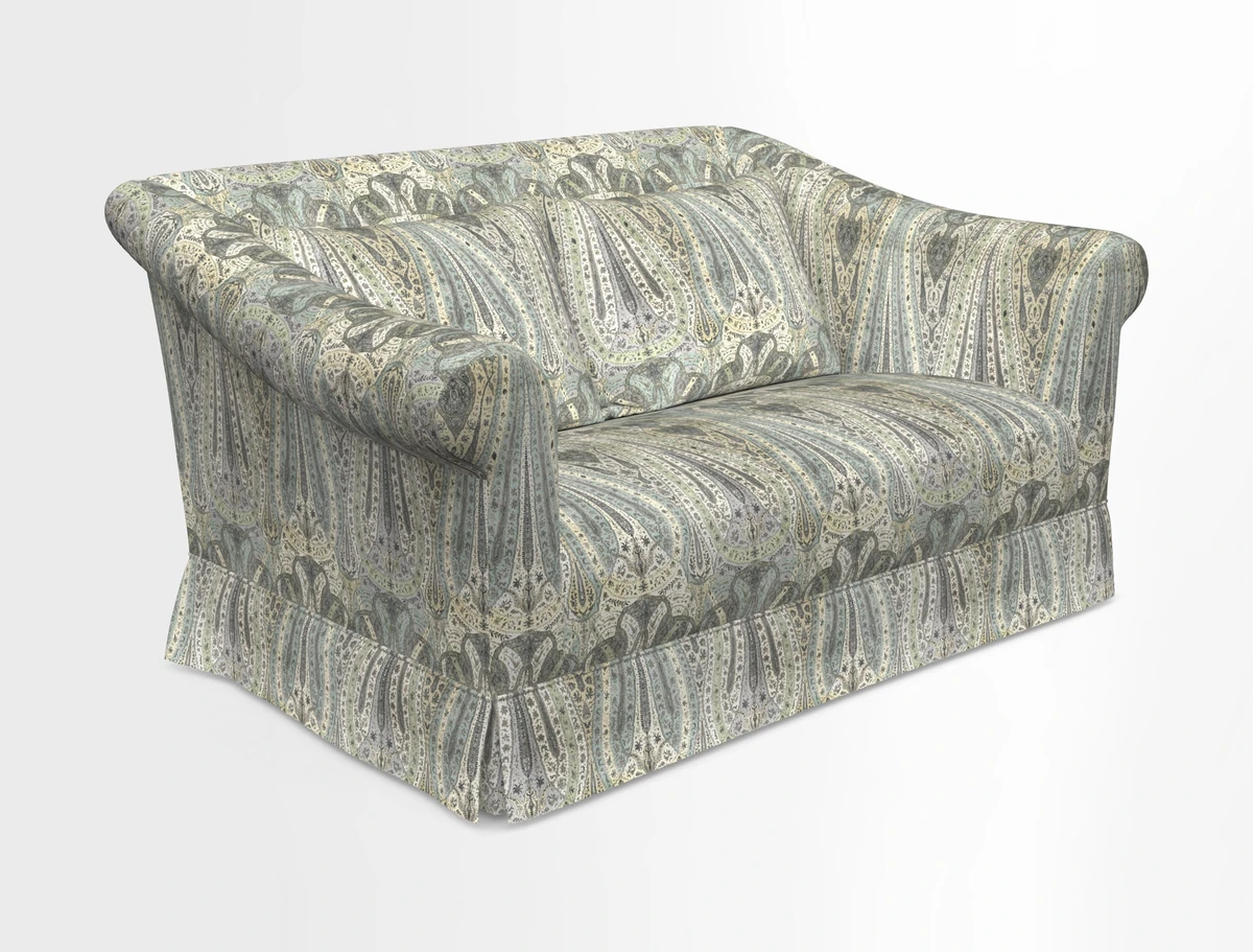 Turnberry 3 seater sofa in Contour Lines Berry with scatters in Frond Stripe Small Berry