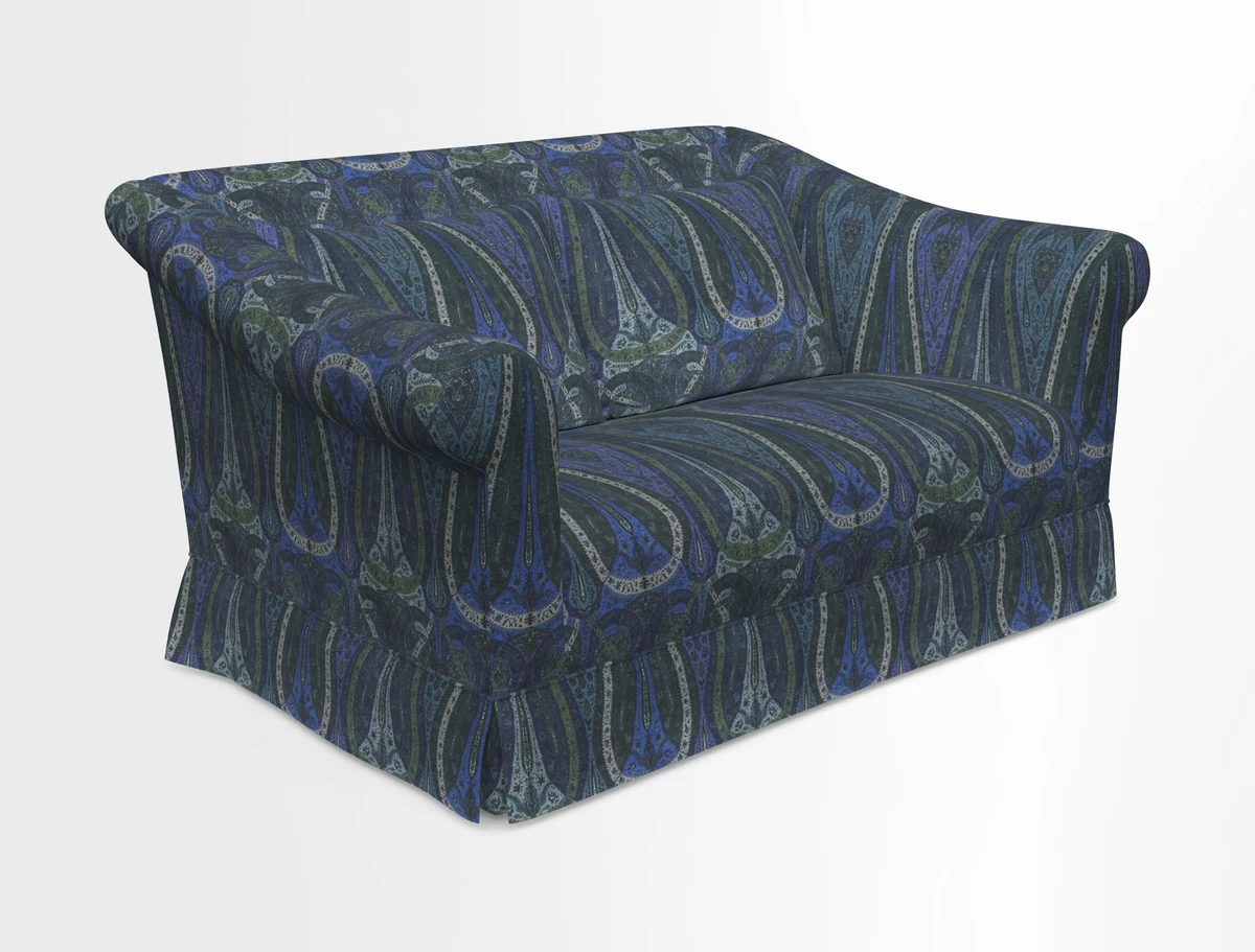 Turnberry 3 seater sofa in Contour Lines Berry with scatters in Frond Stripe Small Berry