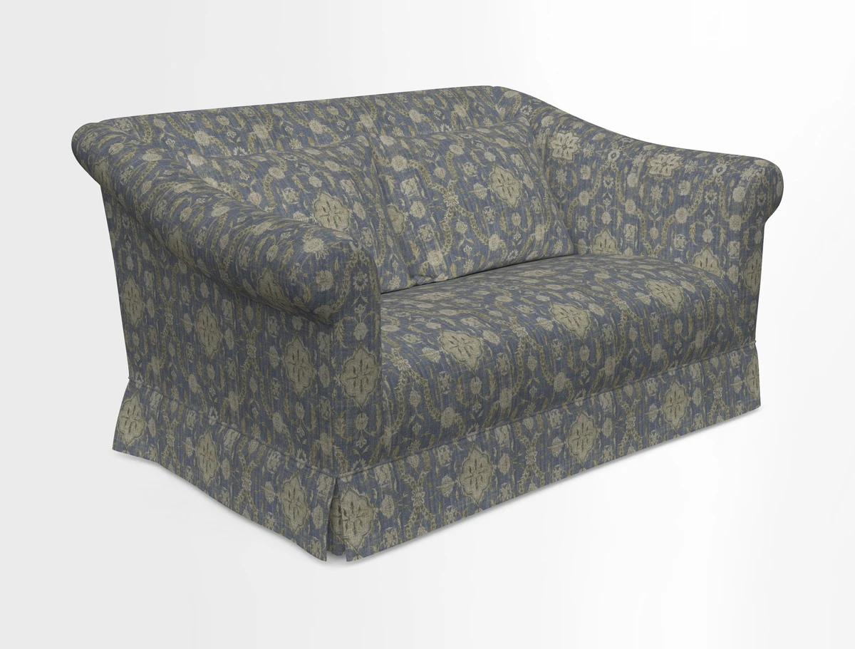 Turnberry 3 seater sofa in Contour Lines Berry with scatters in Frond Stripe Small Berry