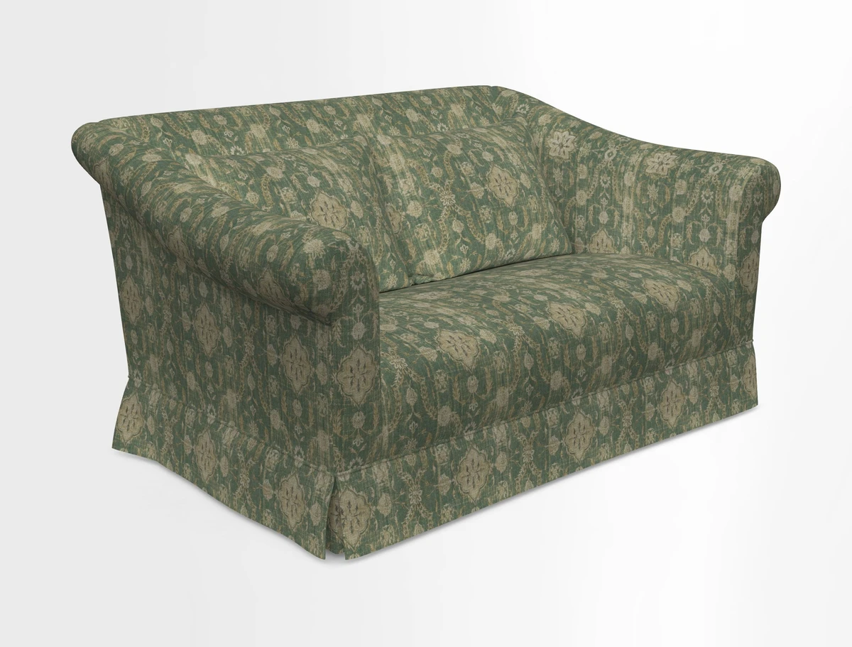 Turnberry 3 seater sofa in Contour Lines Berry with scatters in Frond Stripe Small Berry