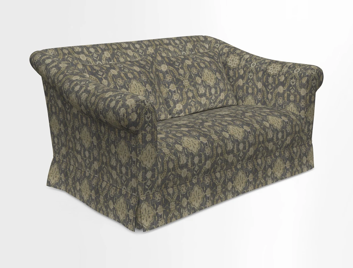 Turnberry 3 seater sofa in Contour Lines Berry with scatters in Frond Stripe Small Berry