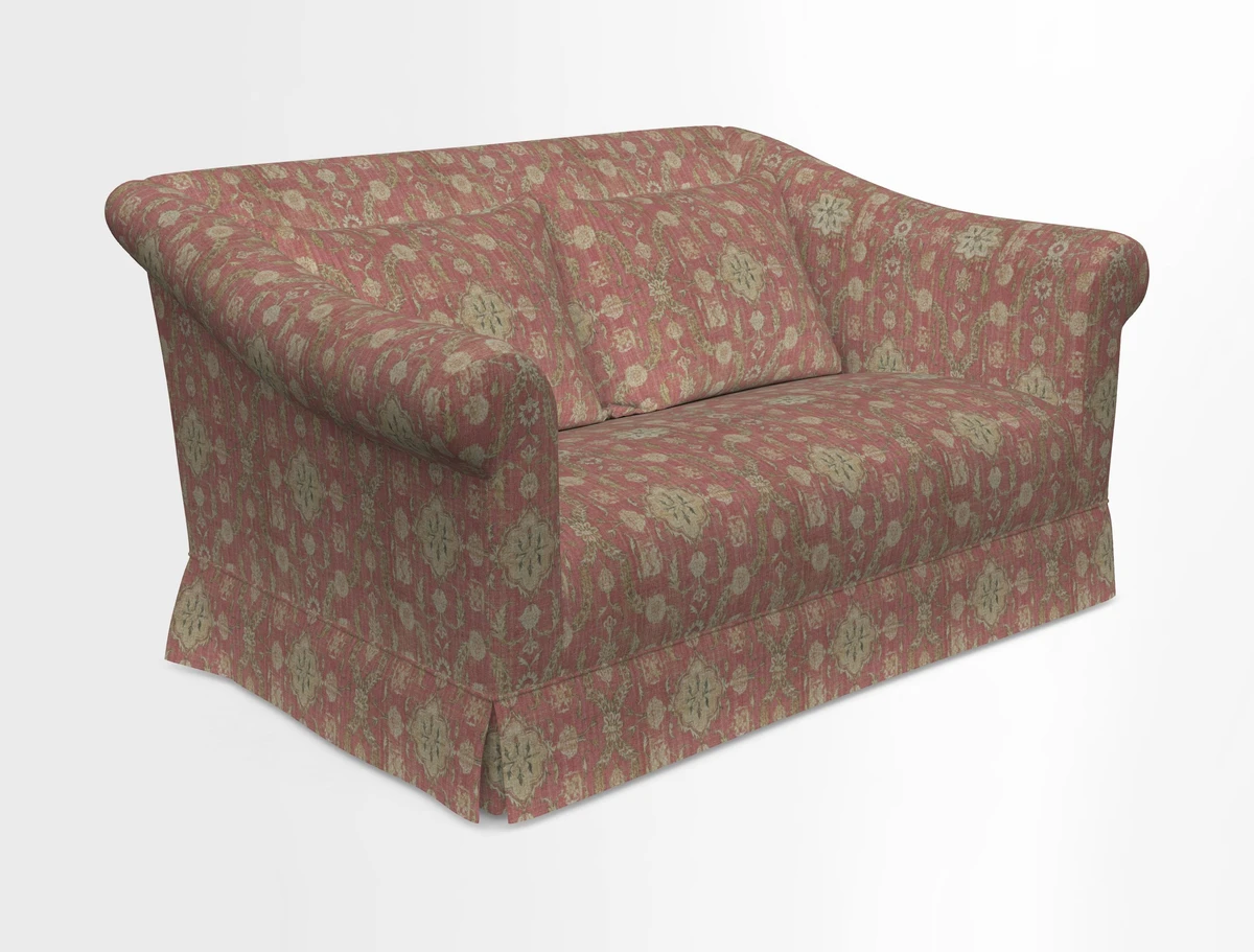 Turnberry 3 seater sofa in Contour Lines Berry with scatters in Frond Stripe Small Berry