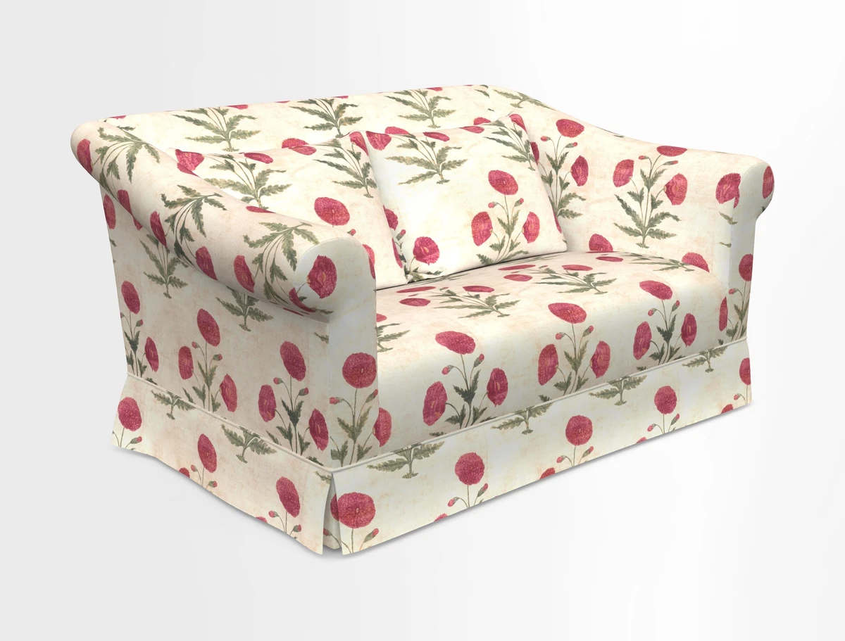 Turnberry 3 seater sofa in Contour Lines Berry with scatters in Frond Stripe Small Berry