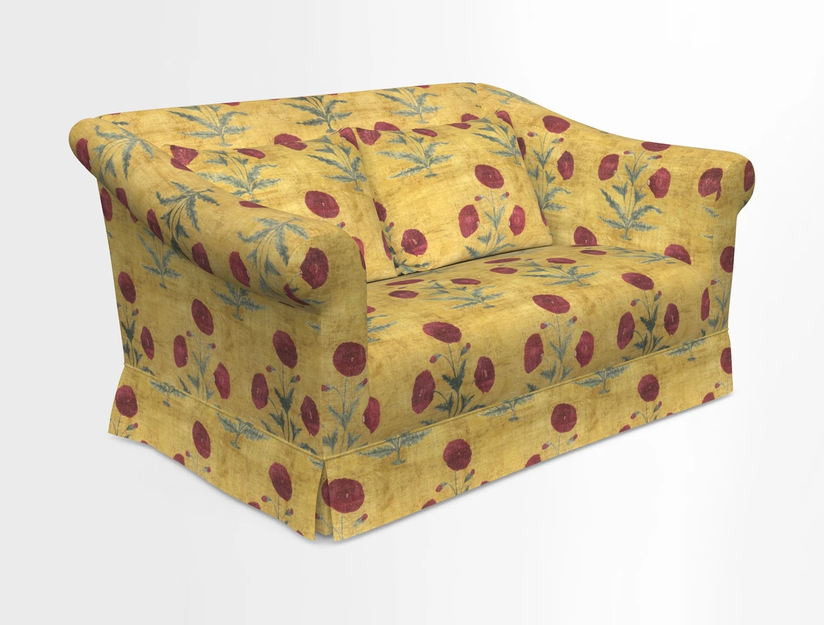 Turnberry 3 seater sofa in Contour Lines Berry with scatters in Frond Stripe Small Berry