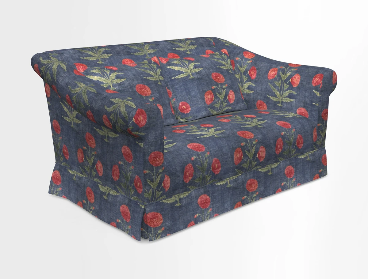 Turnberry 3 seater sofa in Contour Lines Berry with scatters in Frond Stripe Small Berry