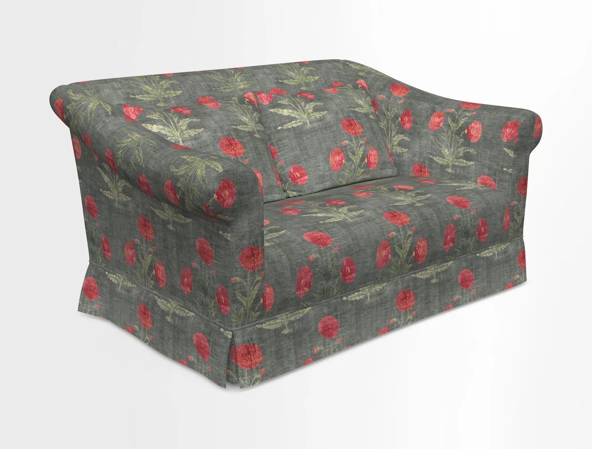 Turnberry 3 seater sofa in Contour Lines Berry with scatters in Frond Stripe Small Berry