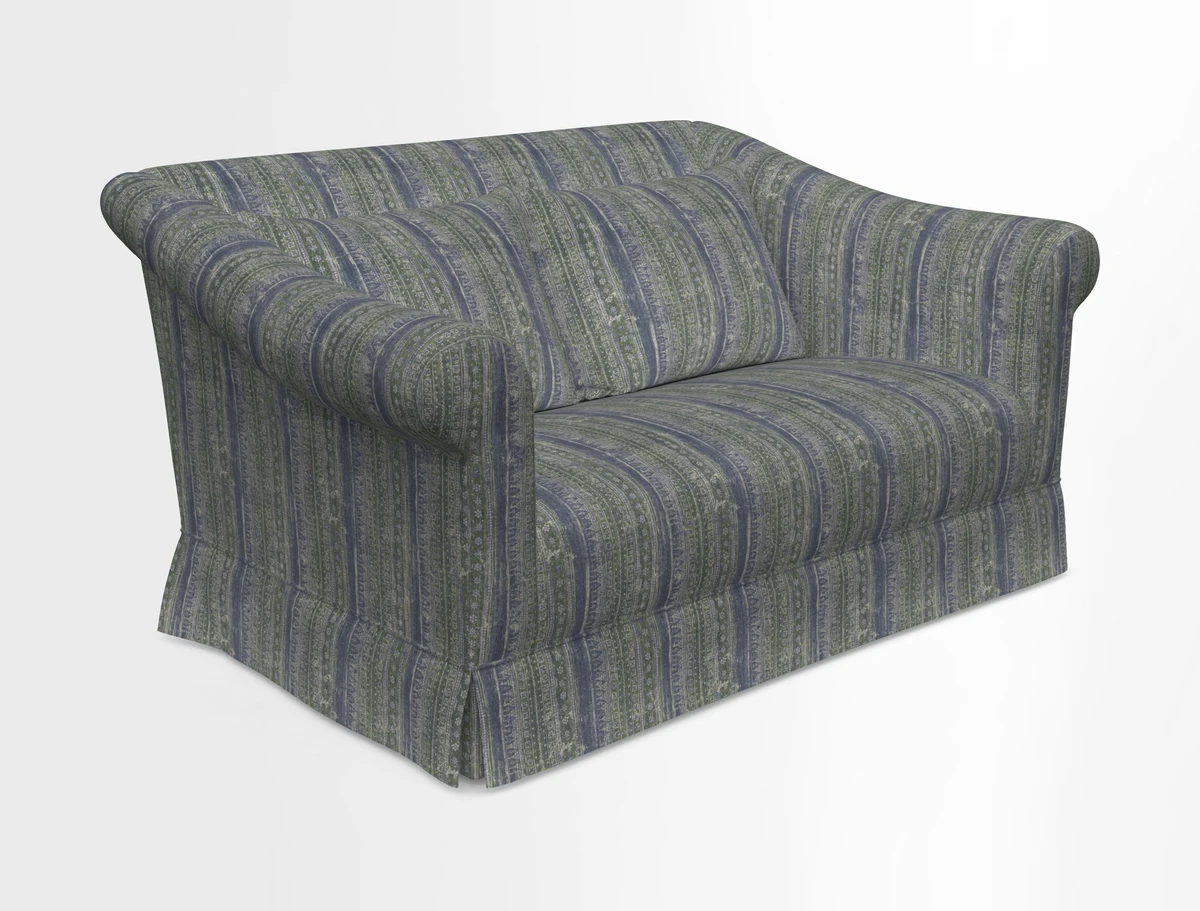 Turnberry 3 seater sofa in Contour Lines Berry with scatters in Frond Stripe Small Berry
