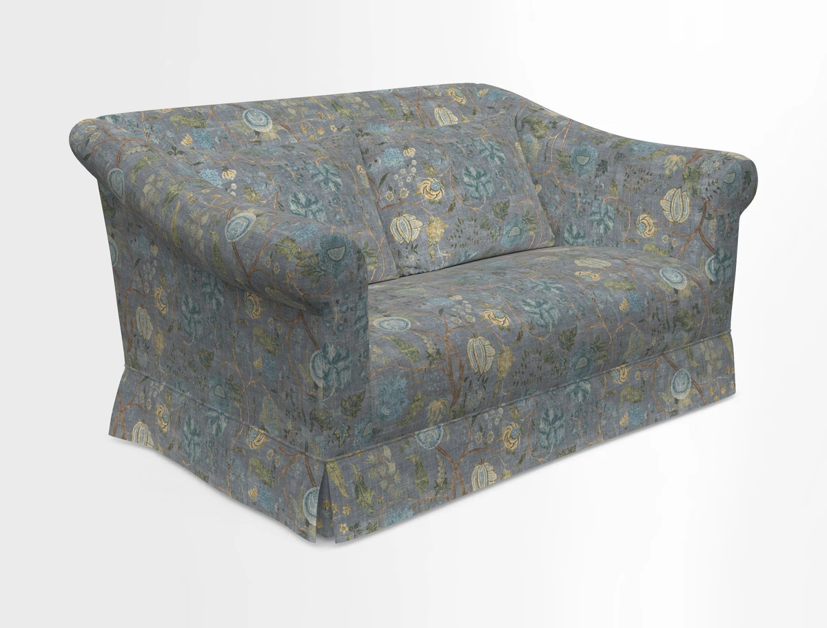 Turnberry 3 seater sofa in Contour Lines Berry with scatters in Frond Stripe Small Berry