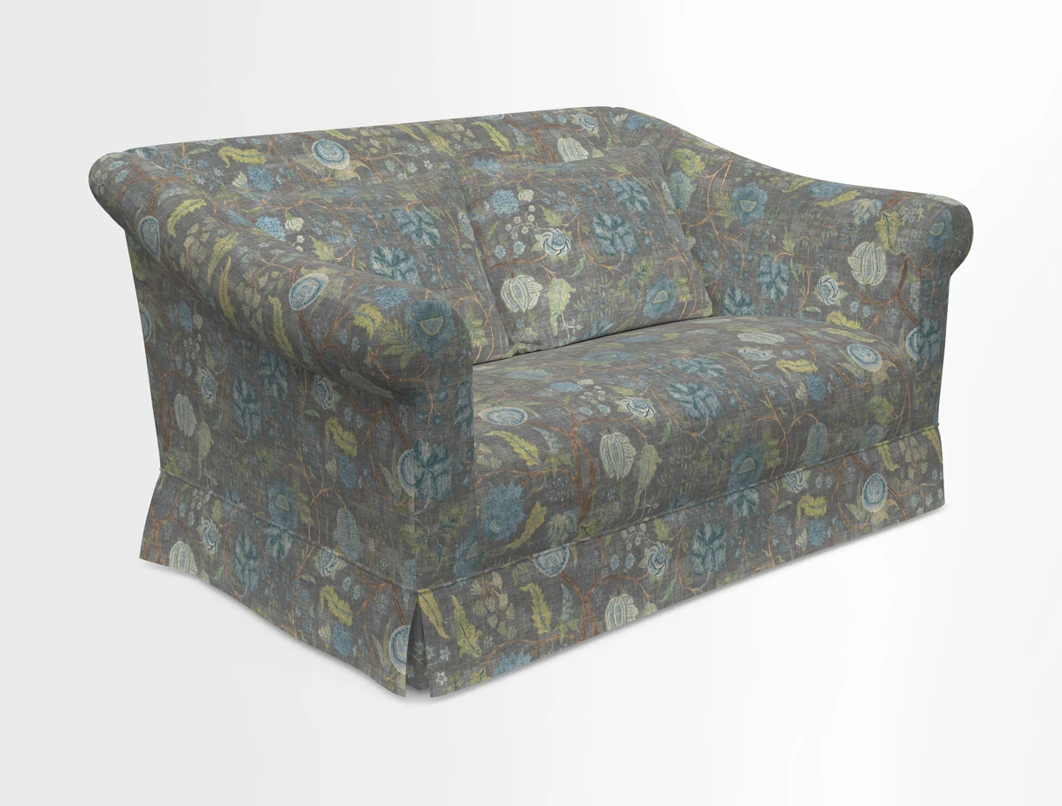 Turnberry 3 seater sofa in Contour Lines Berry with scatters in Frond Stripe Small Berry