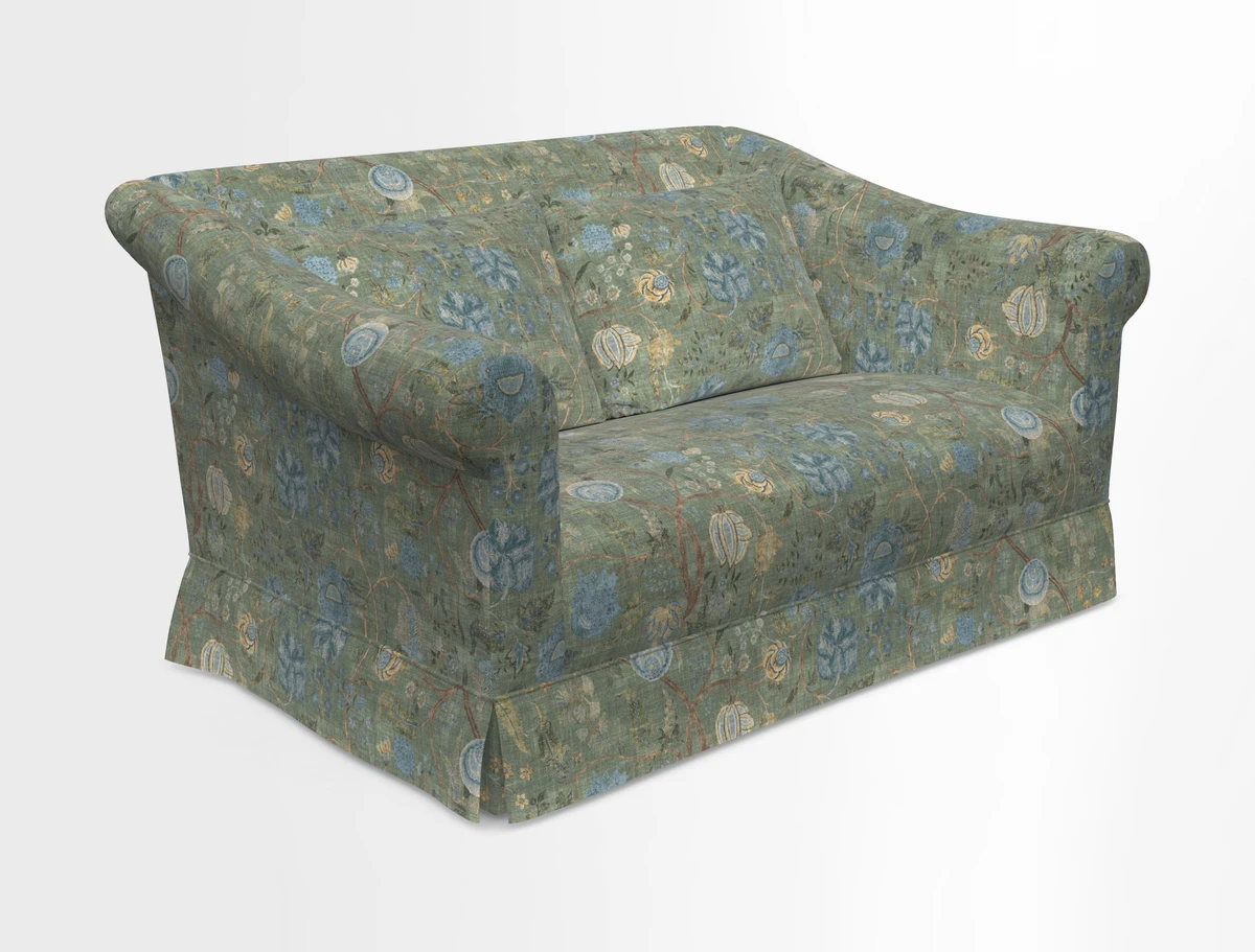 Turnberry 3 seater sofa in Contour Lines Berry with scatters in Frond Stripe Small Berry