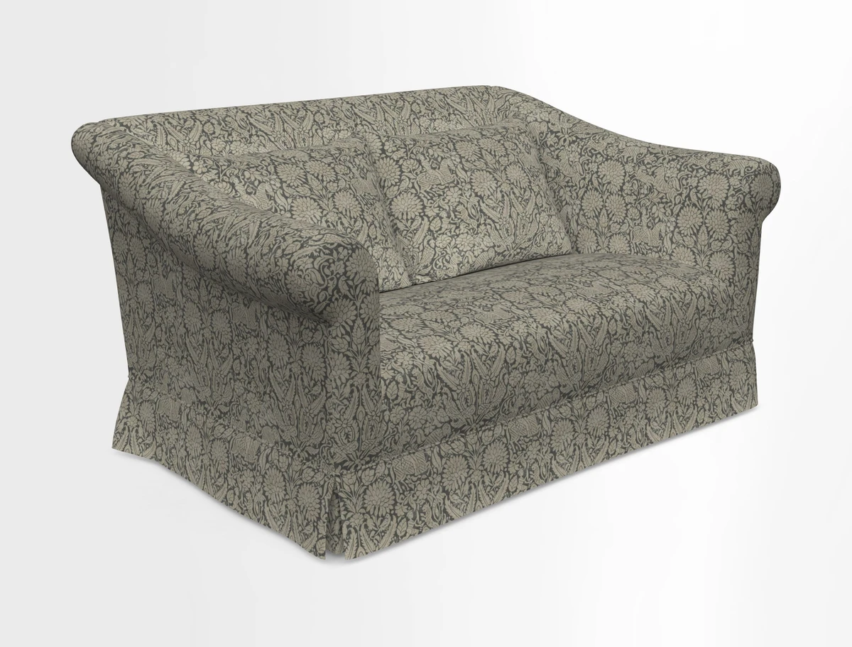 Turnberry 3 seater sofa in Contour Lines Berry with scatters in Frond Stripe Small Berry