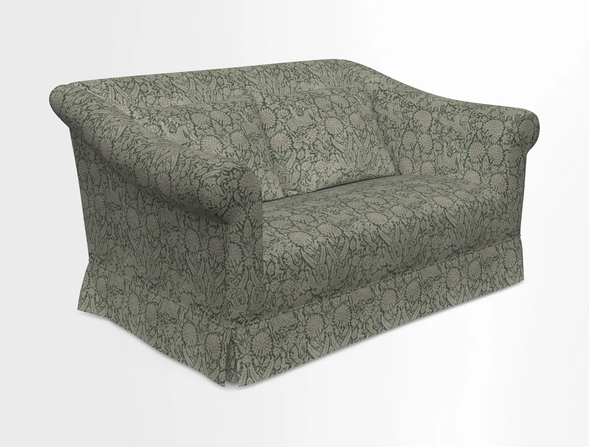 Turnberry 3 seater sofa in Contour Lines Berry with scatters in Frond Stripe Small Berry