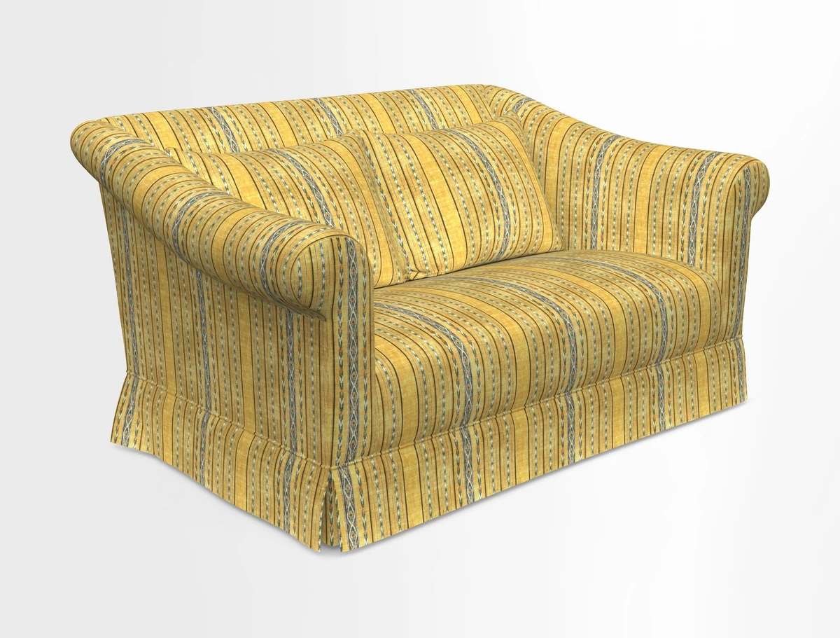Turnberry 3 seater sofa in Contour Lines Berry with scatters in Frond Stripe Small Berry