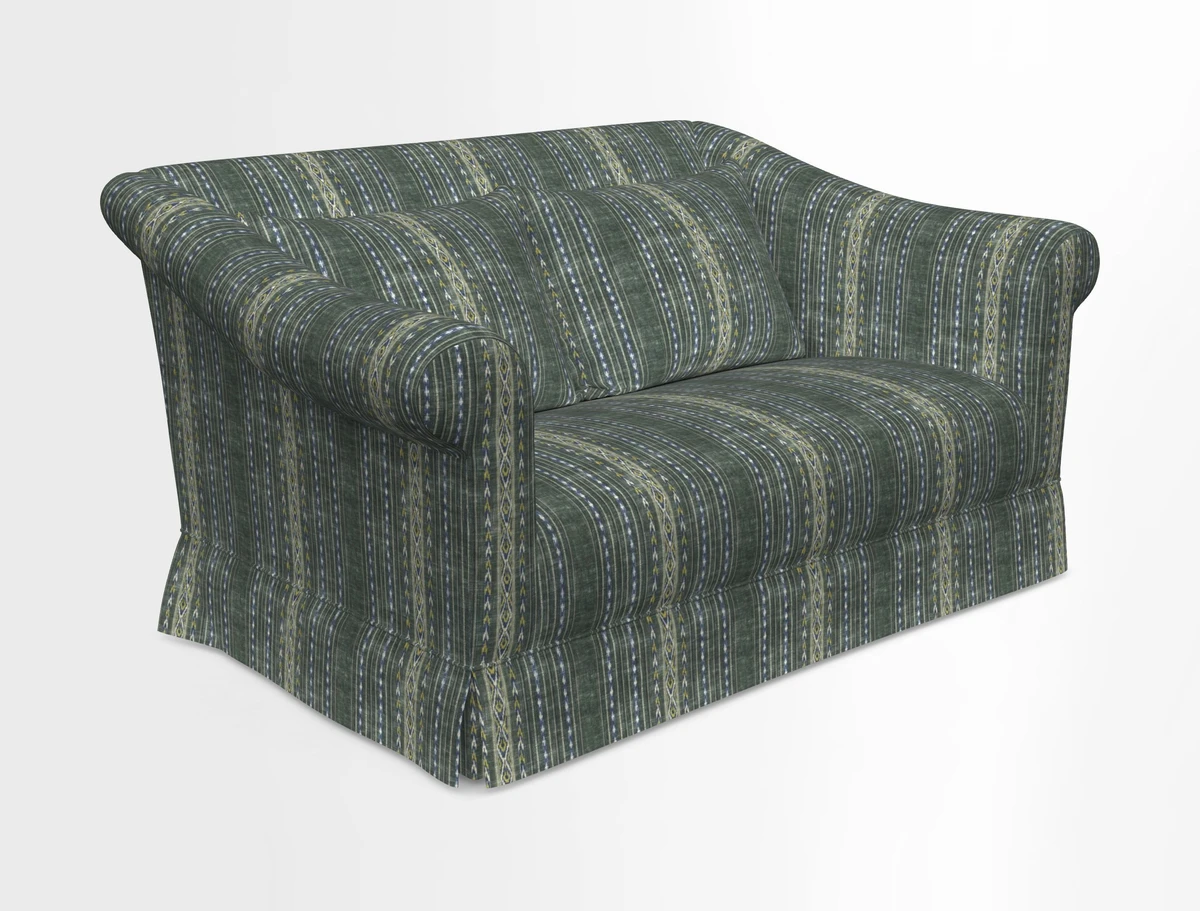 Turnberry 3 seater sofa in Contour Lines Berry with scatters in Frond Stripe Small Berry