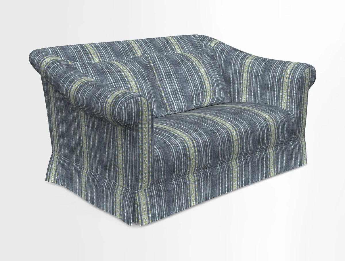 Turnberry 3 seater sofa in Contour Lines Berry with scatters in Frond Stripe Small Berry