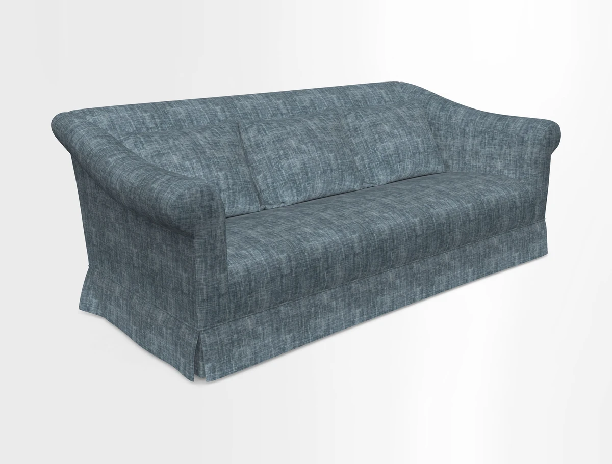 Turnberry 3 seater sofa in Contour Lines Berry with scatters in Frond Stripe Small Berry