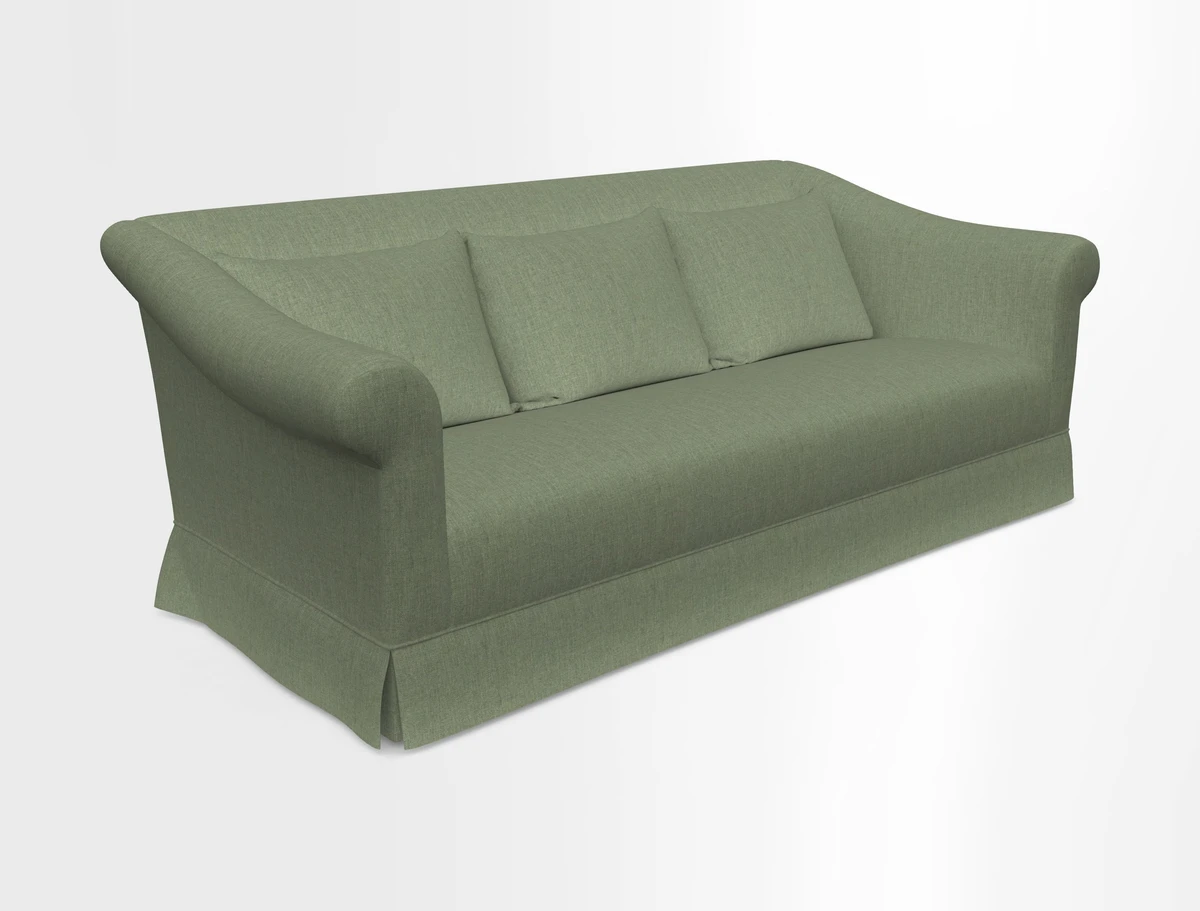 Turnberry 3 seater sofa in Contour Lines Berry with scatters in Frond Stripe Small Berry