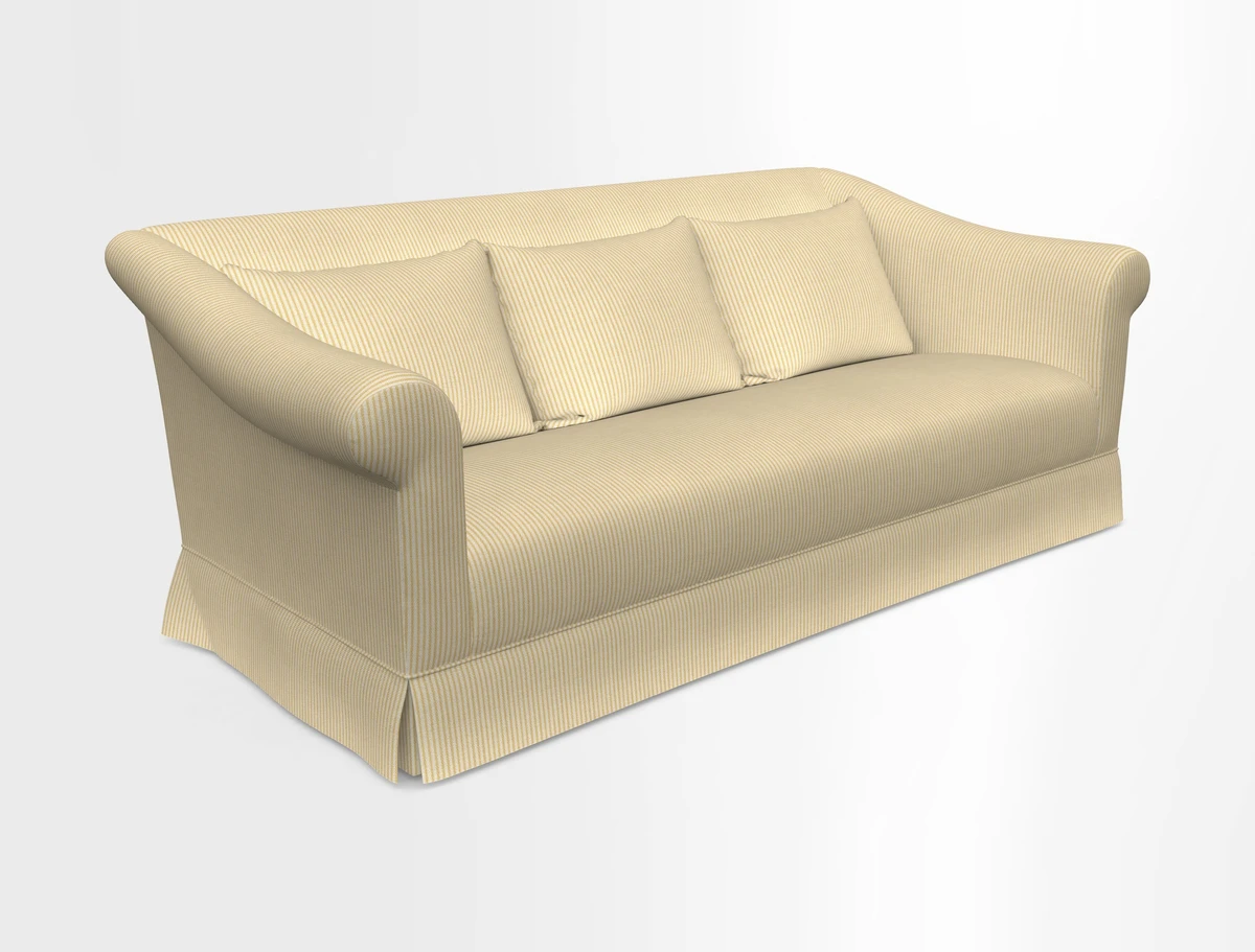 Turnberry 3 seater sofa in Contour Lines Berry with scatters in Frond Stripe Small Berry