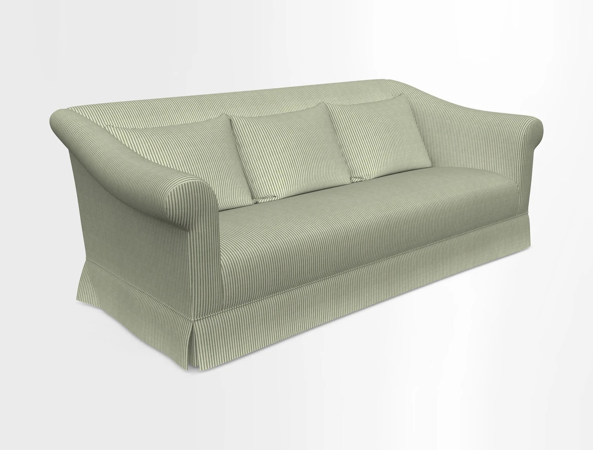 Turnberry 3 seater sofa in Contour Lines Berry with scatters in Frond Stripe Small Berry