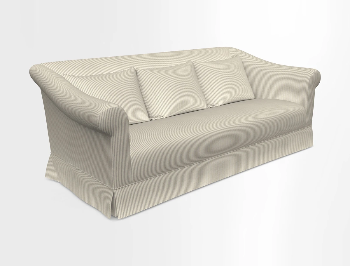 Turnberry 3 seater sofa in Contour Lines Berry with scatters in Frond Stripe Small Berry