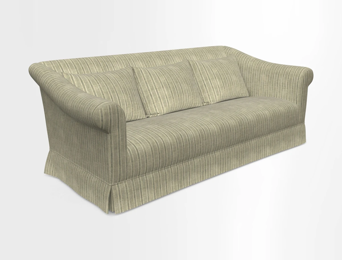Turnberry 3 seater sofa in Contour Lines Berry with scatters in Frond Stripe Small Berry