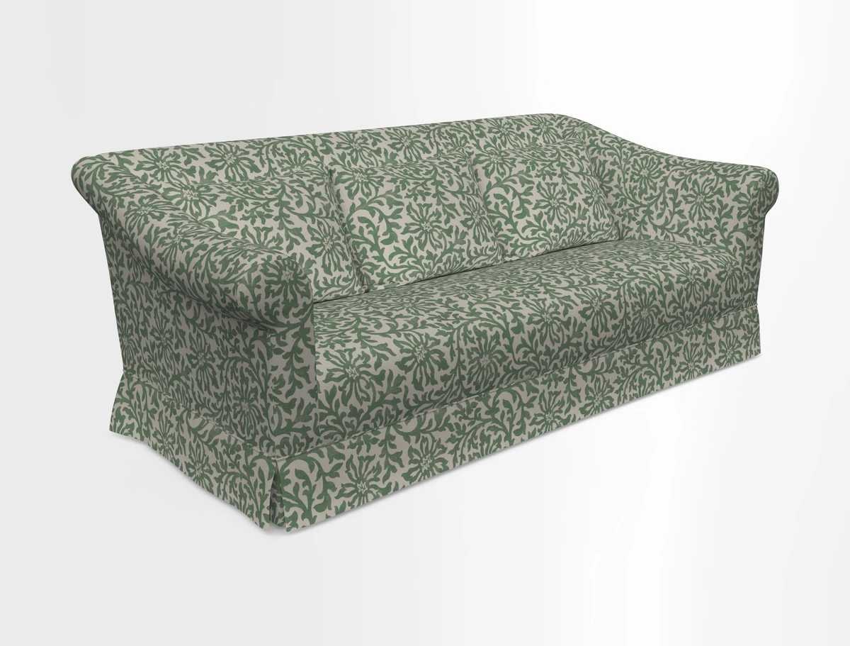 Turnberry 3 seater sofa in Contour Lines Berry with scatters in Frond Stripe Small Berry
