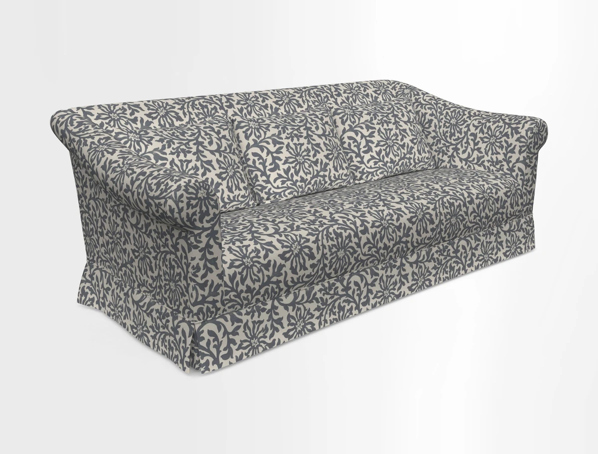 Turnberry 3 seater sofa in Contour Lines Berry with scatters in Frond Stripe Small Berry
