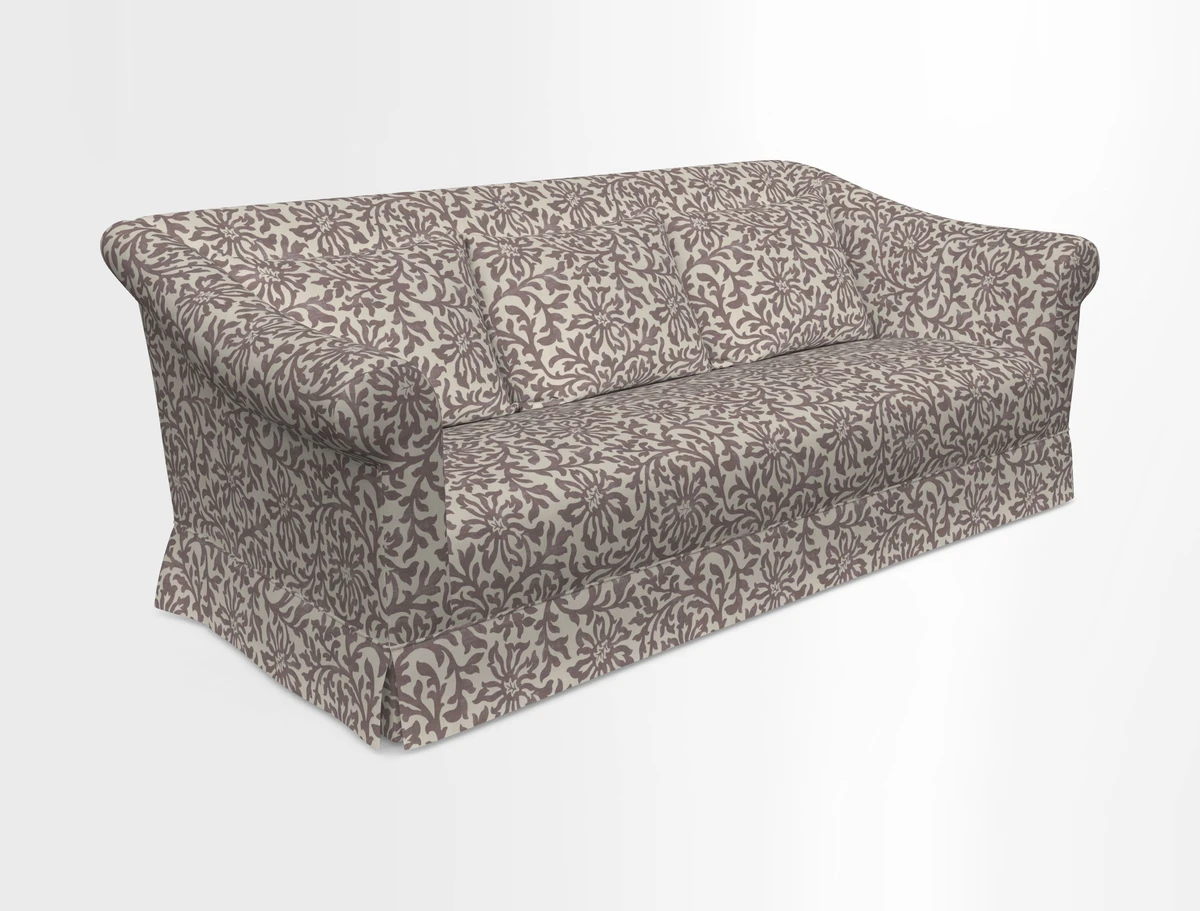 Turnberry 3 seater sofa in Contour Lines Berry with scatters in Frond Stripe Small Berry