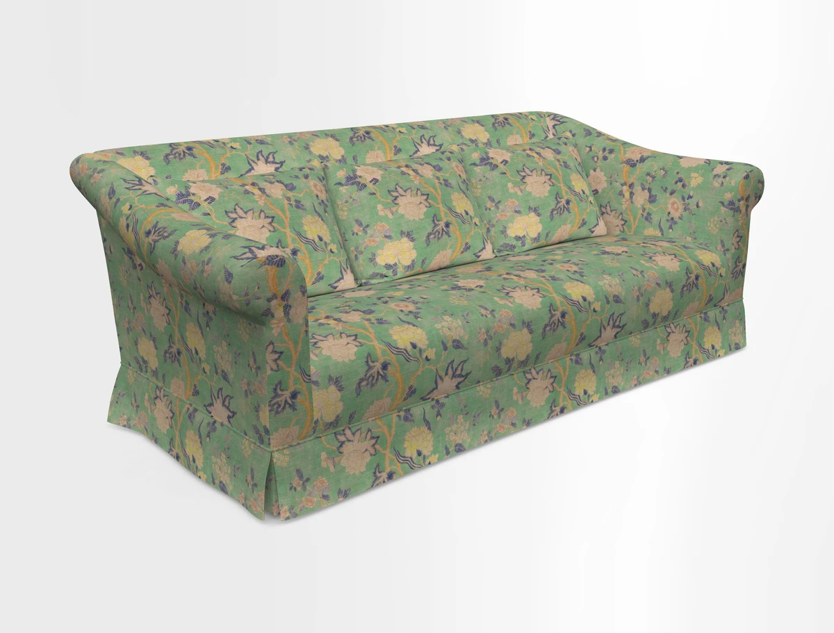 Turnberry 3 seater sofa in Contour Lines Berry with scatters in Frond Stripe Small Berry