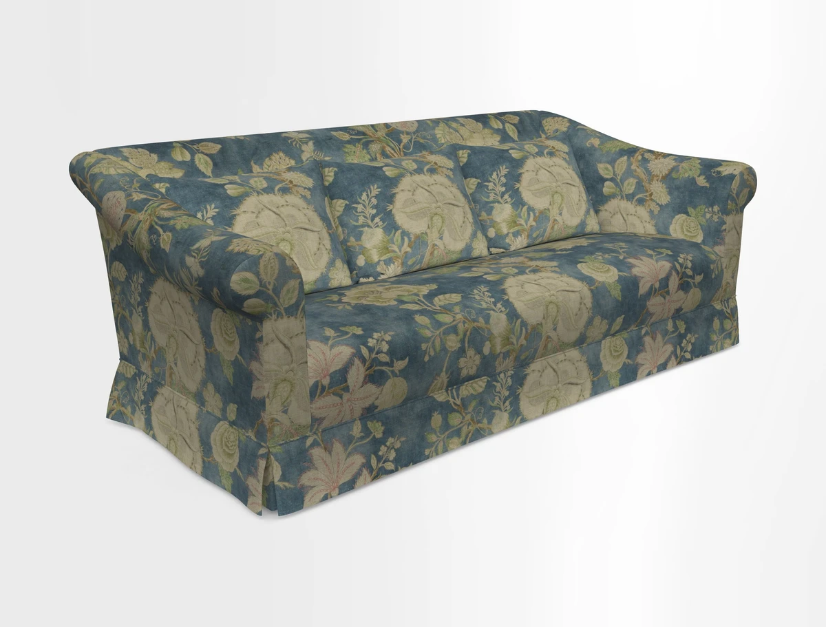 Turnberry 3 seater sofa in Contour Lines Berry with scatters in Frond Stripe Small Berry