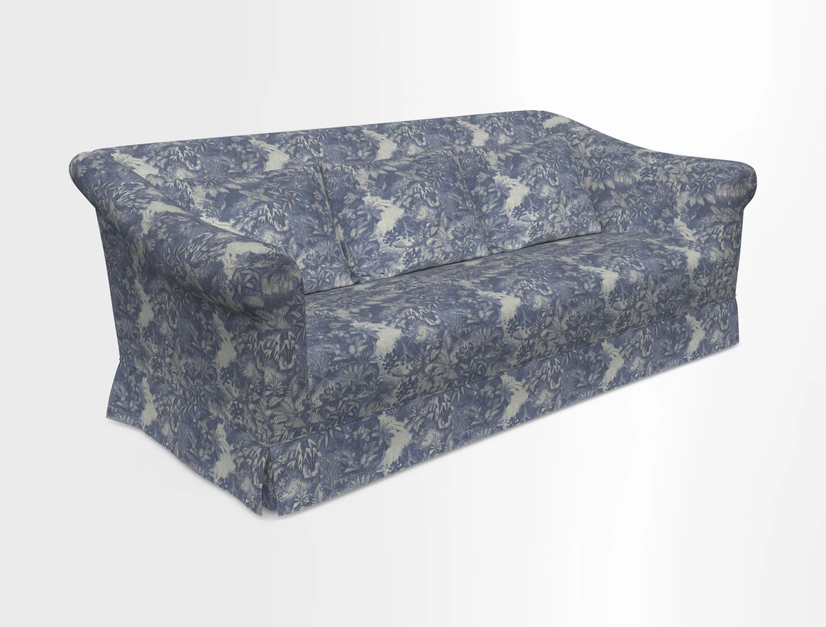 Turnberry 3 seater sofa in Contour Lines Berry with scatters in Frond Stripe Small Berry