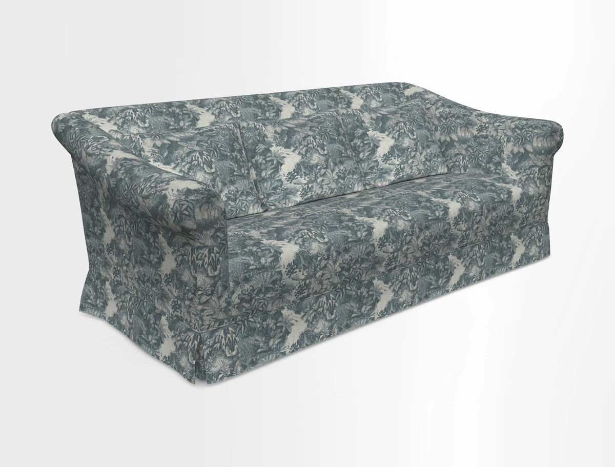 Turnberry 3 seater sofa in Contour Lines Berry with scatters in Frond Stripe Small Berry