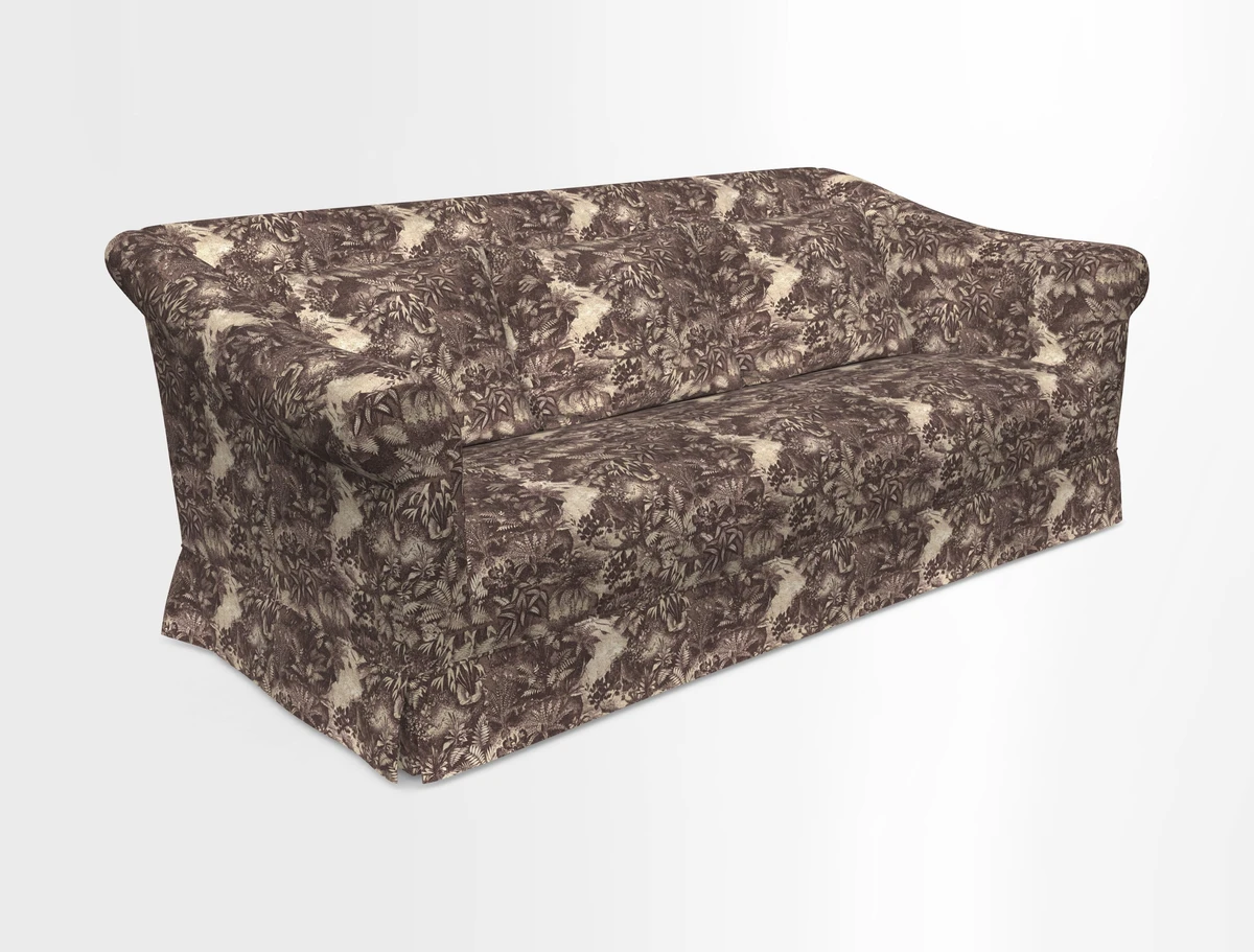Turnberry 3 seater sofa in Contour Lines Berry with scatters in Frond Stripe Small Berry