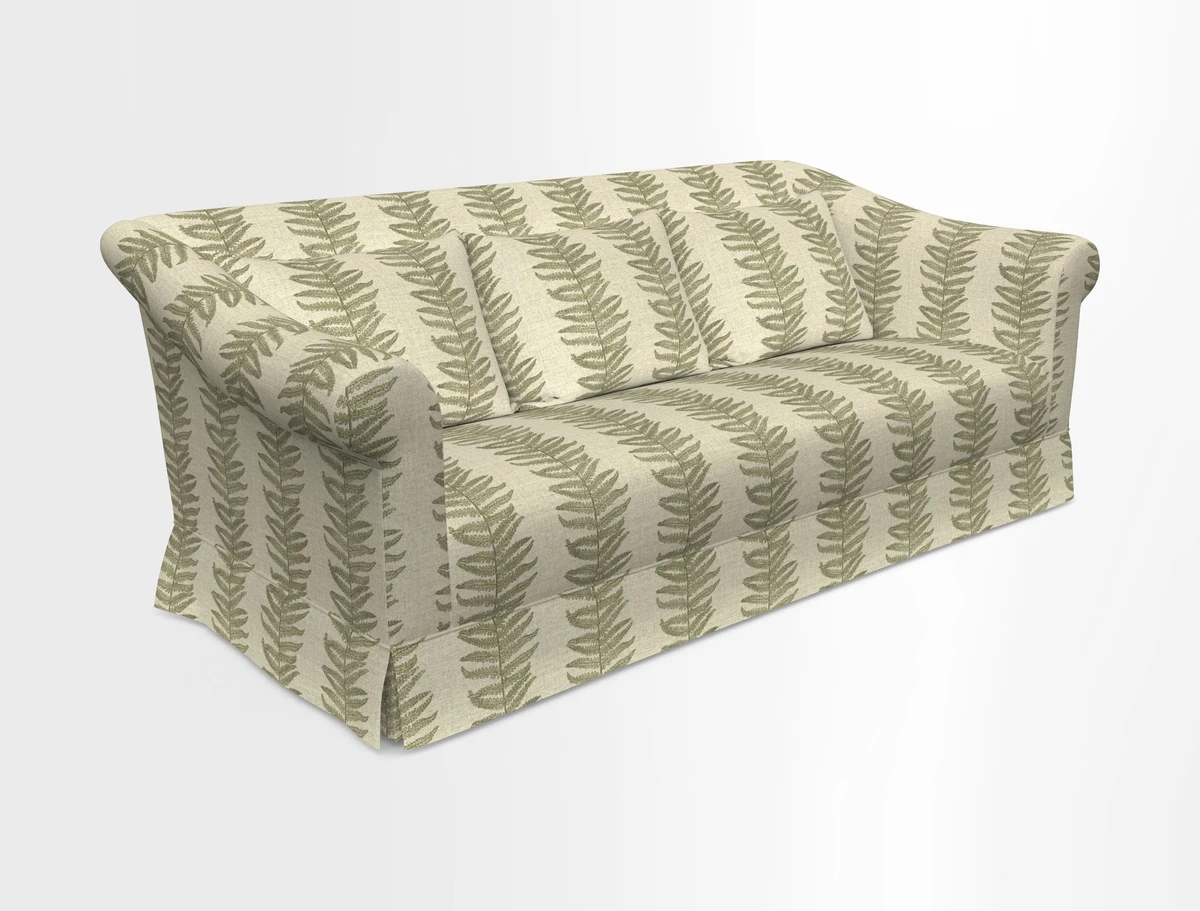 Turnberry 3 seater sofa in Contour Lines Berry with scatters in Frond Stripe Small Berry