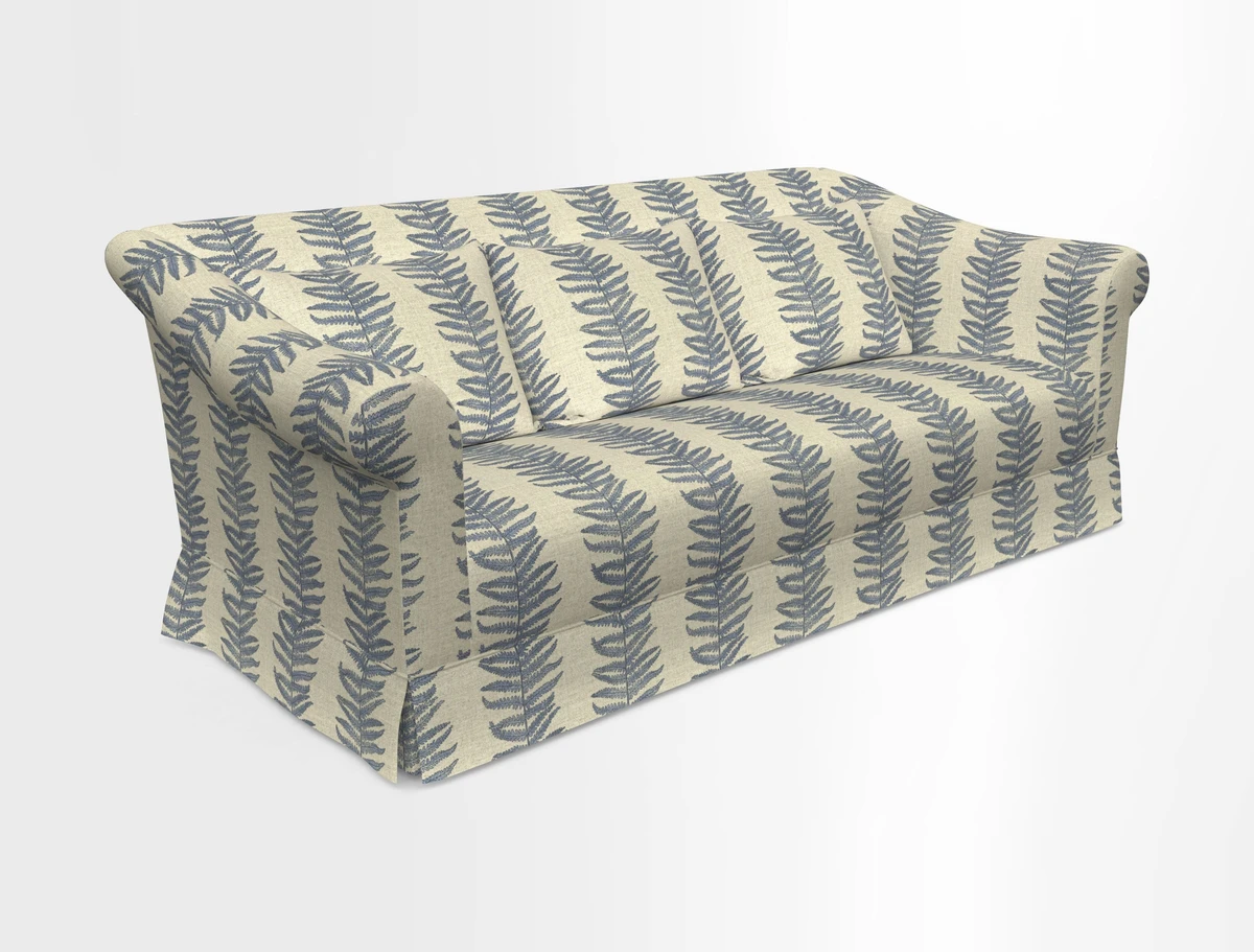Turnberry 3 seater sofa in Contour Lines Berry with scatters in Frond Stripe Small Berry
