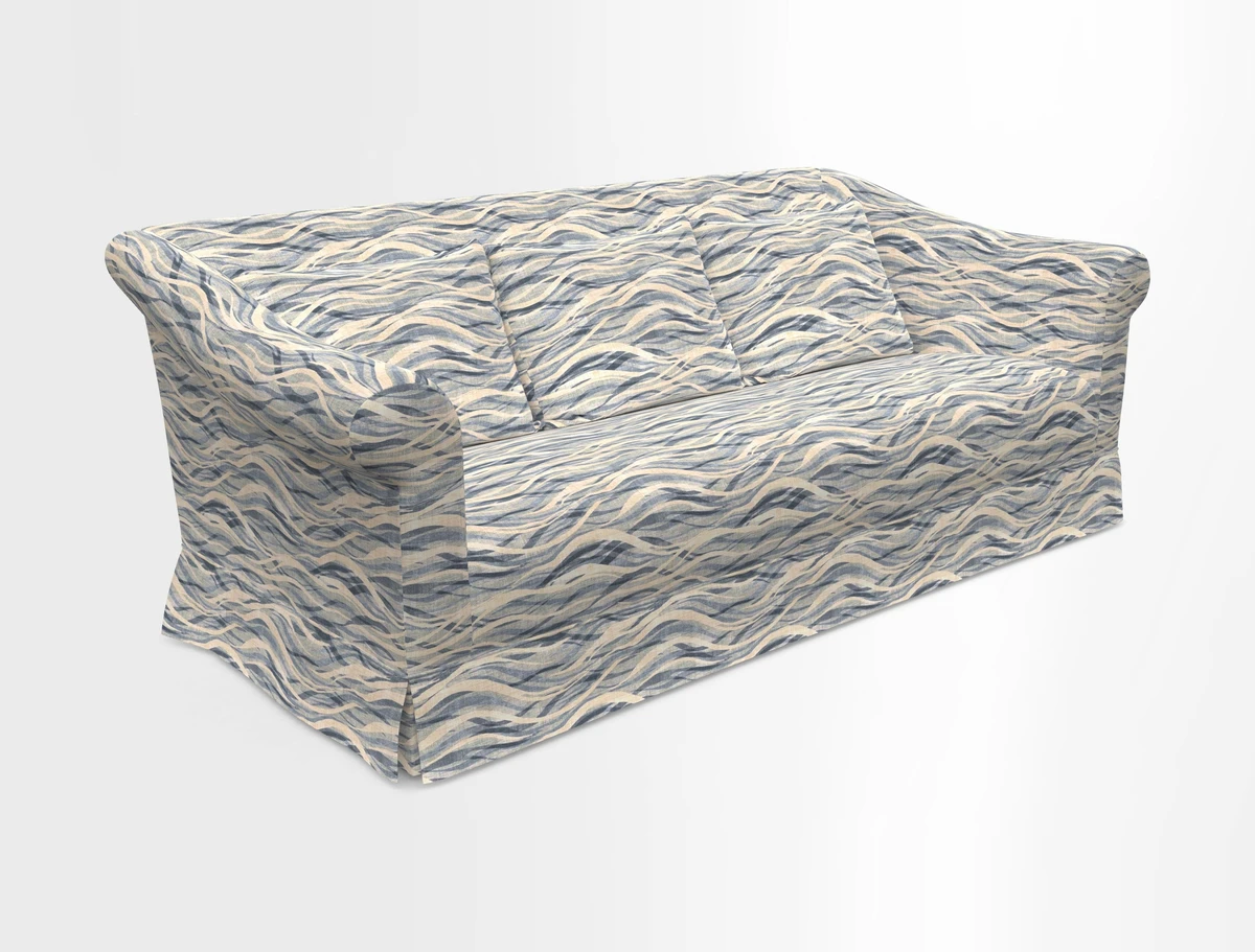 Turnberry 3 seater sofa in Contour Lines Berry with scatters in Frond Stripe Small Berry