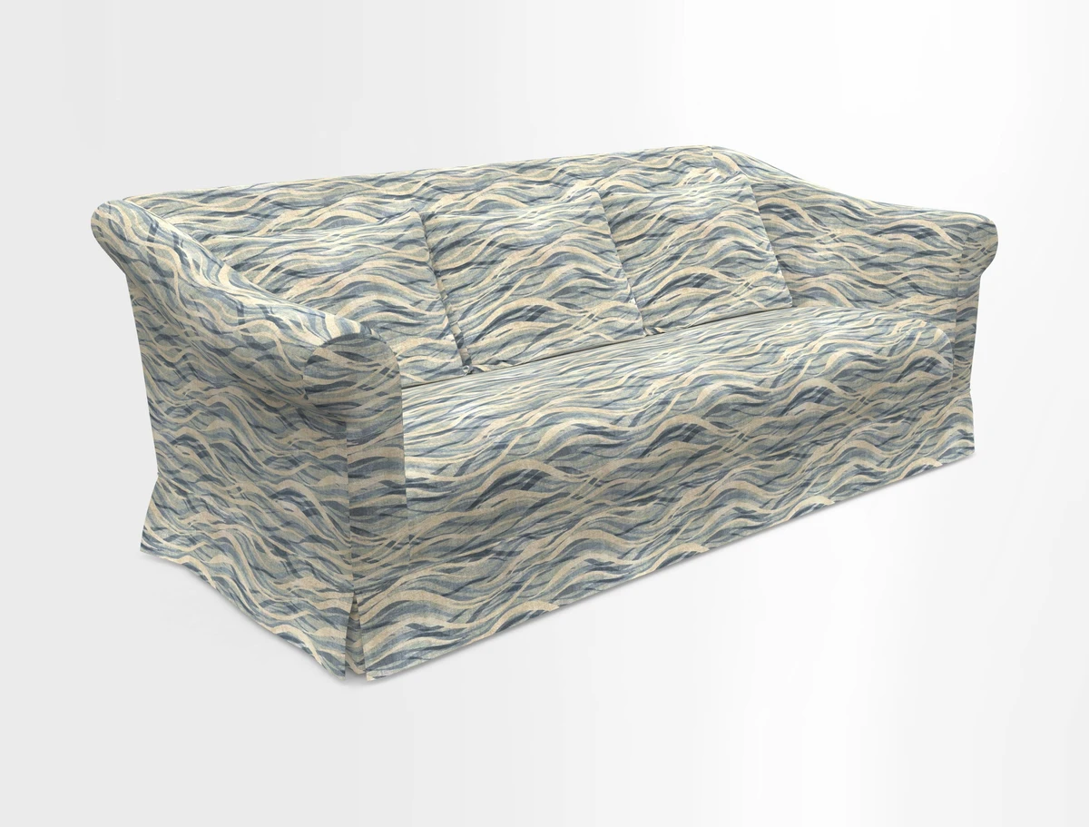 Turnberry 3 seater sofa in Contour Lines Berry with scatters in Frond Stripe Small Berry