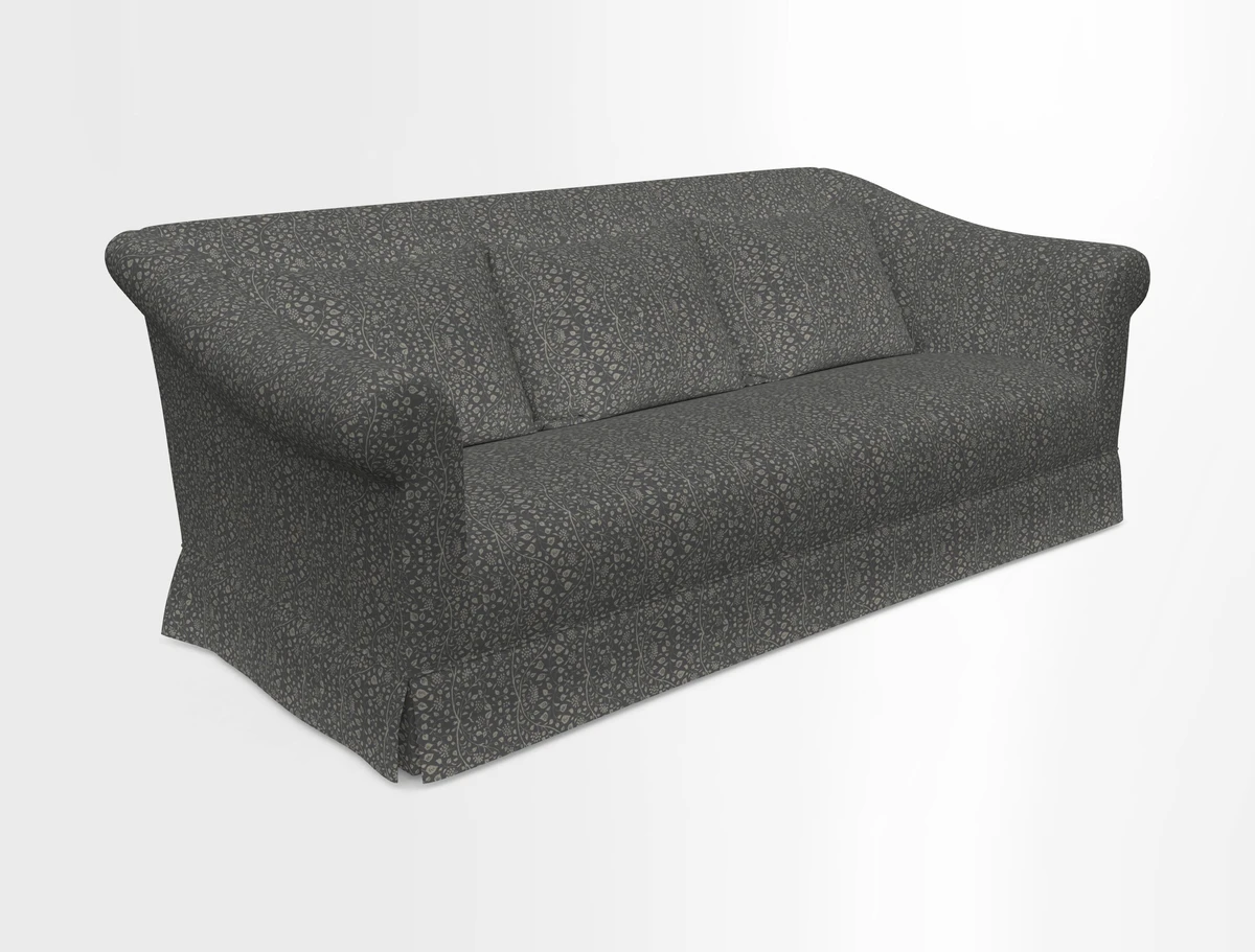 Turnberry 3 seater sofa in Contour Lines Berry with scatters in Frond Stripe Small Berry