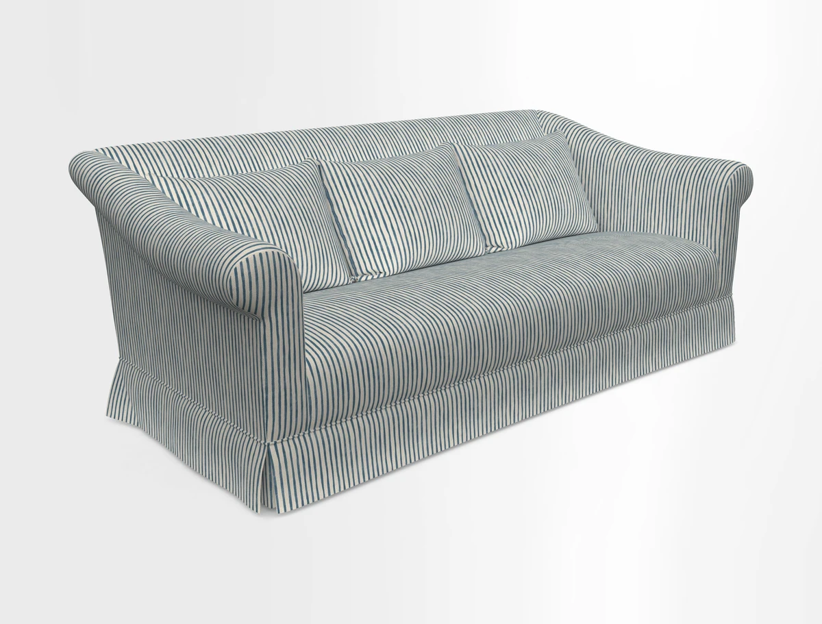 Turnberry 3 seater sofa in Contour Lines Berry with scatters in Frond Stripe Small Berry