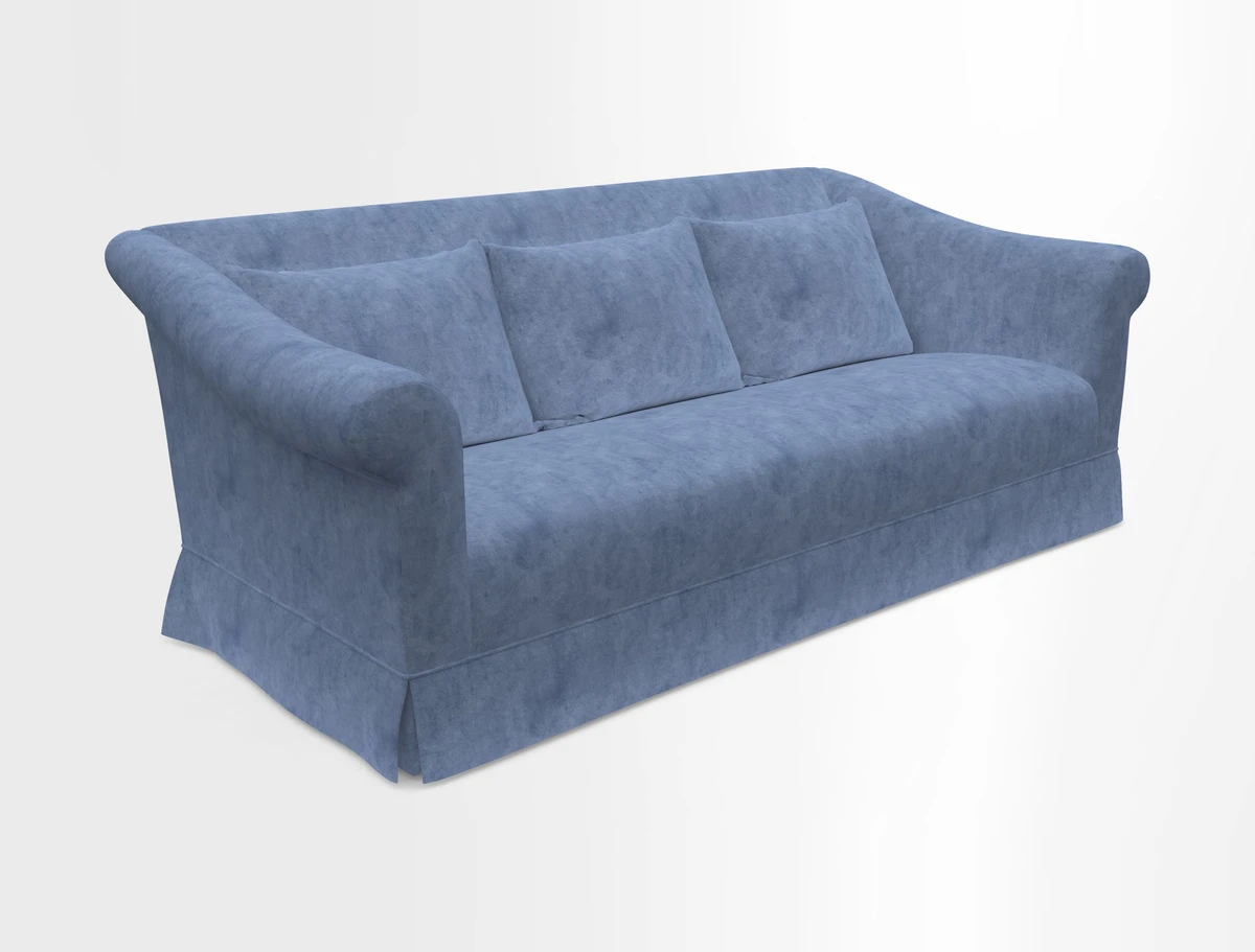 Turnberry 3 seater sofa in Contour Lines Berry with scatters in Frond Stripe Small Berry