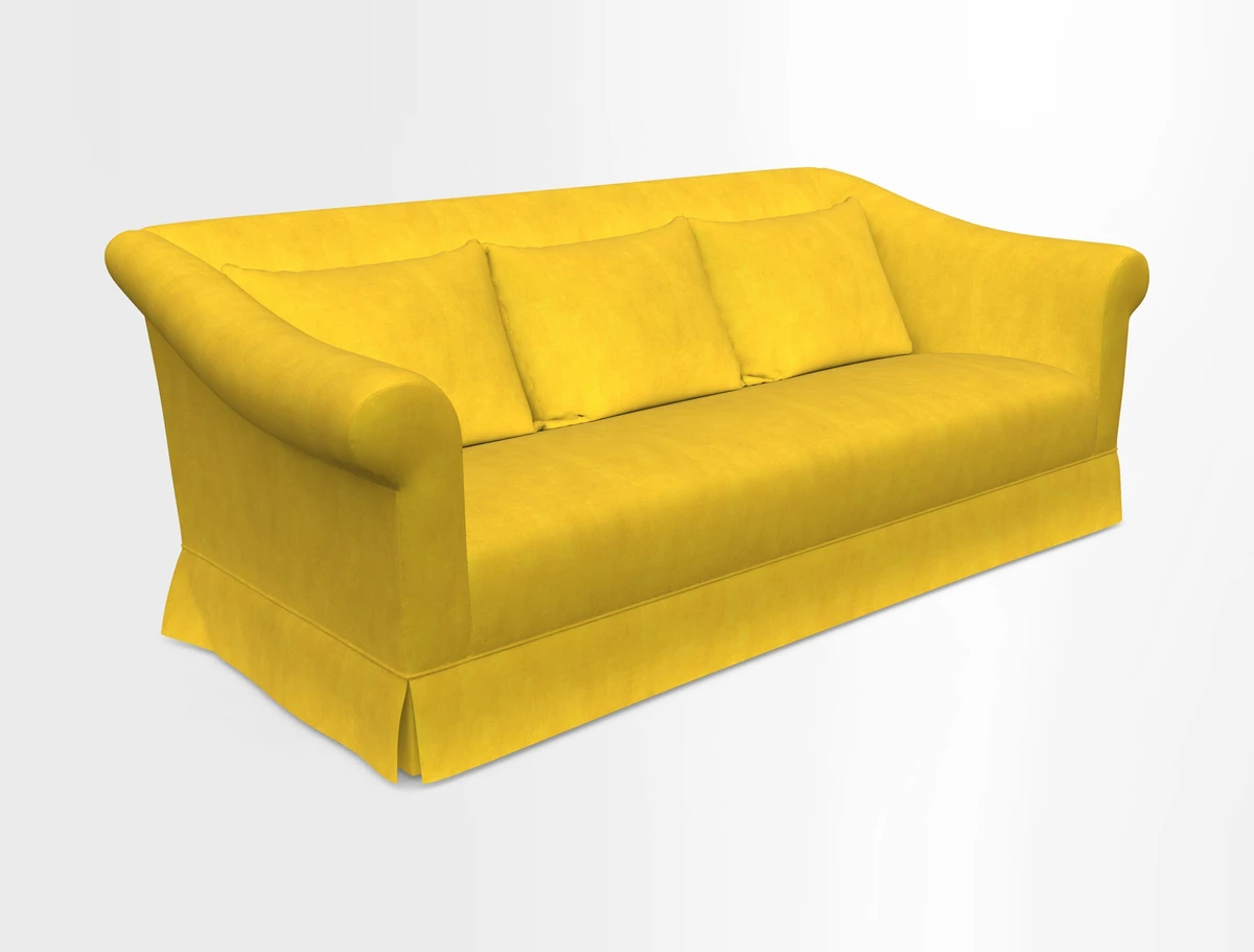 Turnberry 3 seater sofa in Contour Lines Berry with scatters in Frond Stripe Small Berry