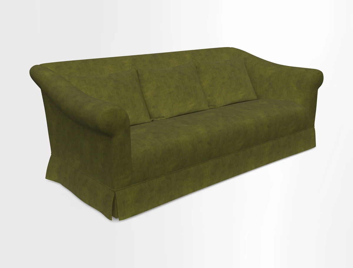 Turnberry 3 seater sofa in Contour Lines Berry with scatters in Frond Stripe Small Berry