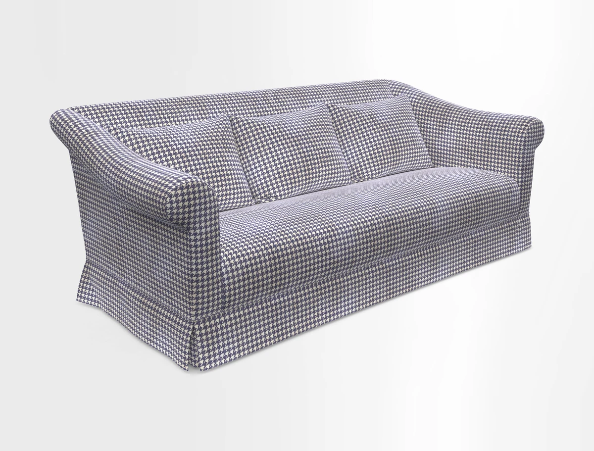 Turnberry 3 seater sofa in Contour Lines Berry with scatters in Frond Stripe Small Berry